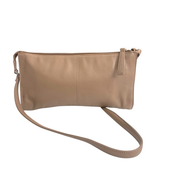 Preston & York Tan/ Brown Leather Shoulder Bag Purse Flat Handbag 10 x 5.5 ins - Picture 2 of 11